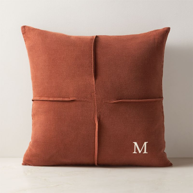 Tuck Brown Linen Throw Pillow Cover 20'' - image 1 of 6