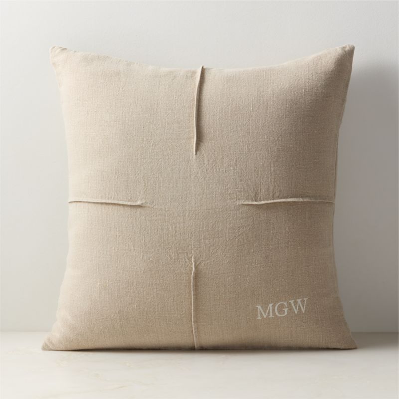 Tuck Natural Linen Throw Pillow Cover 20'' - image 1 of 6