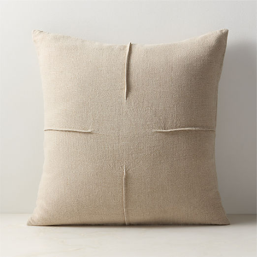 Tuck Natural Linen Throw Pillow Cover 20''x20"