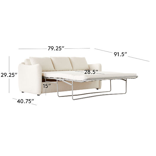 Tuffare 79.25" White Performance Fabric Sleeper Sofa