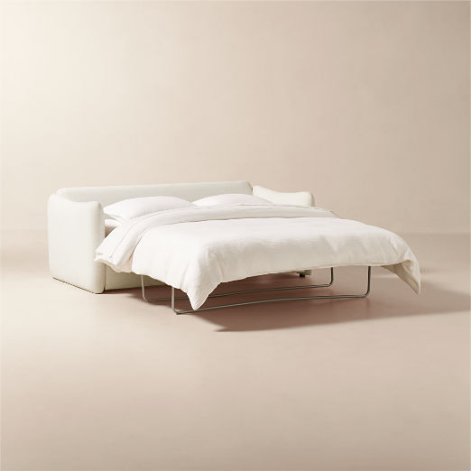 Tuffare 79.25" White Performance Fabric Sleeper Sofa