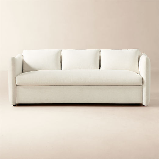 Tuffare 79.25" White Performance Fabric Sleeper Sofa