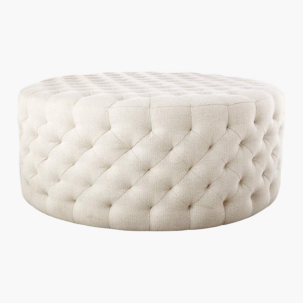 Cb2 round store ottoman