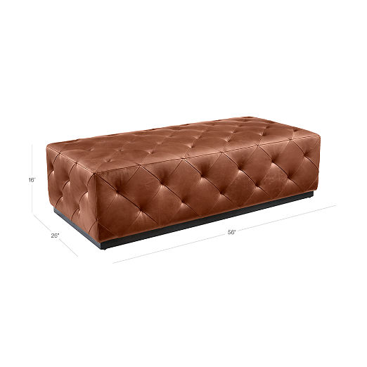 Saddle Leather Tufted Ottoman