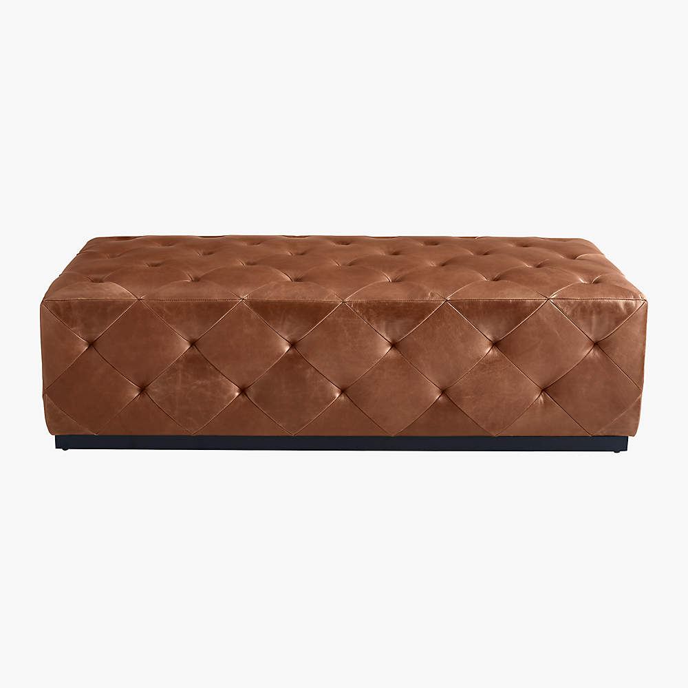 Leather ottoman store cb2