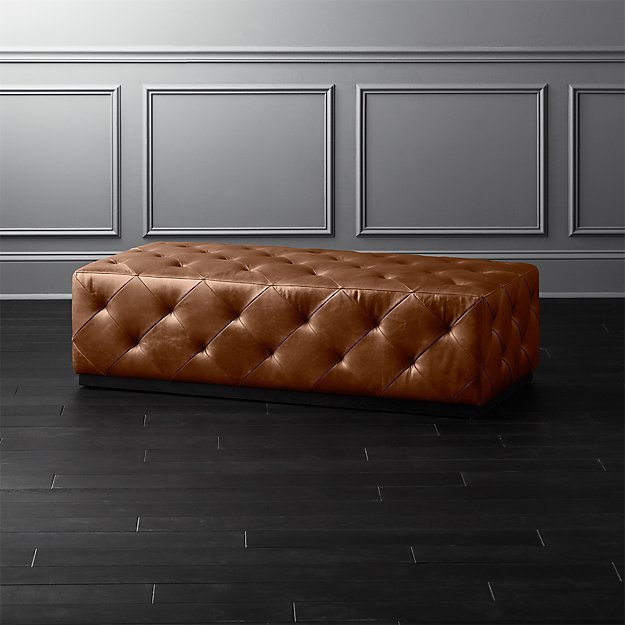 Leather stool store ottoman