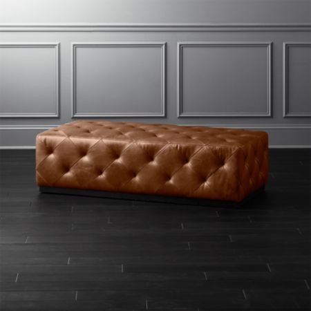 Saddle Leather Tufted Ottoman