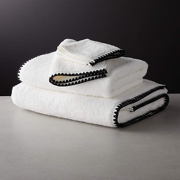 Tuli Black Trim Bath Towels | CB2