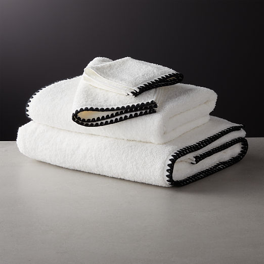 Tuli Black Trim Bath Towel