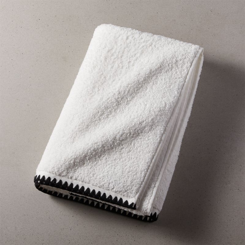 White hand towels with black trim new arrivals