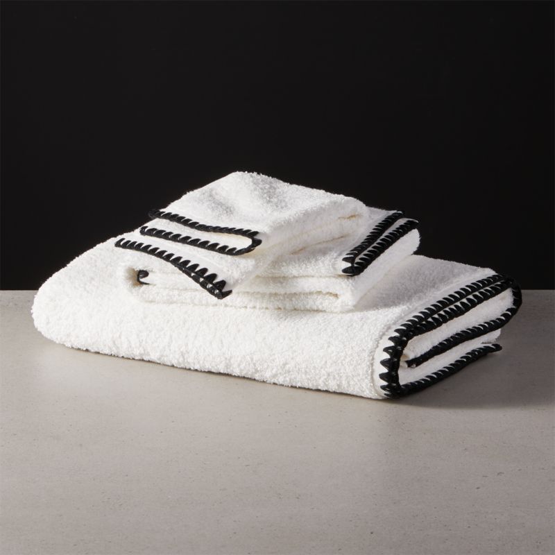 black & white bath towels