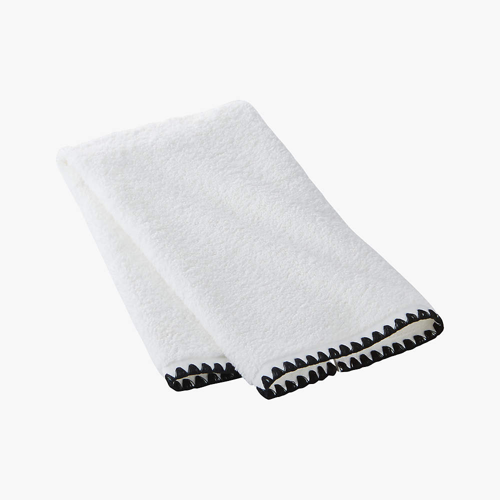 Faded Black Tassel Hand Towel, Modern Style