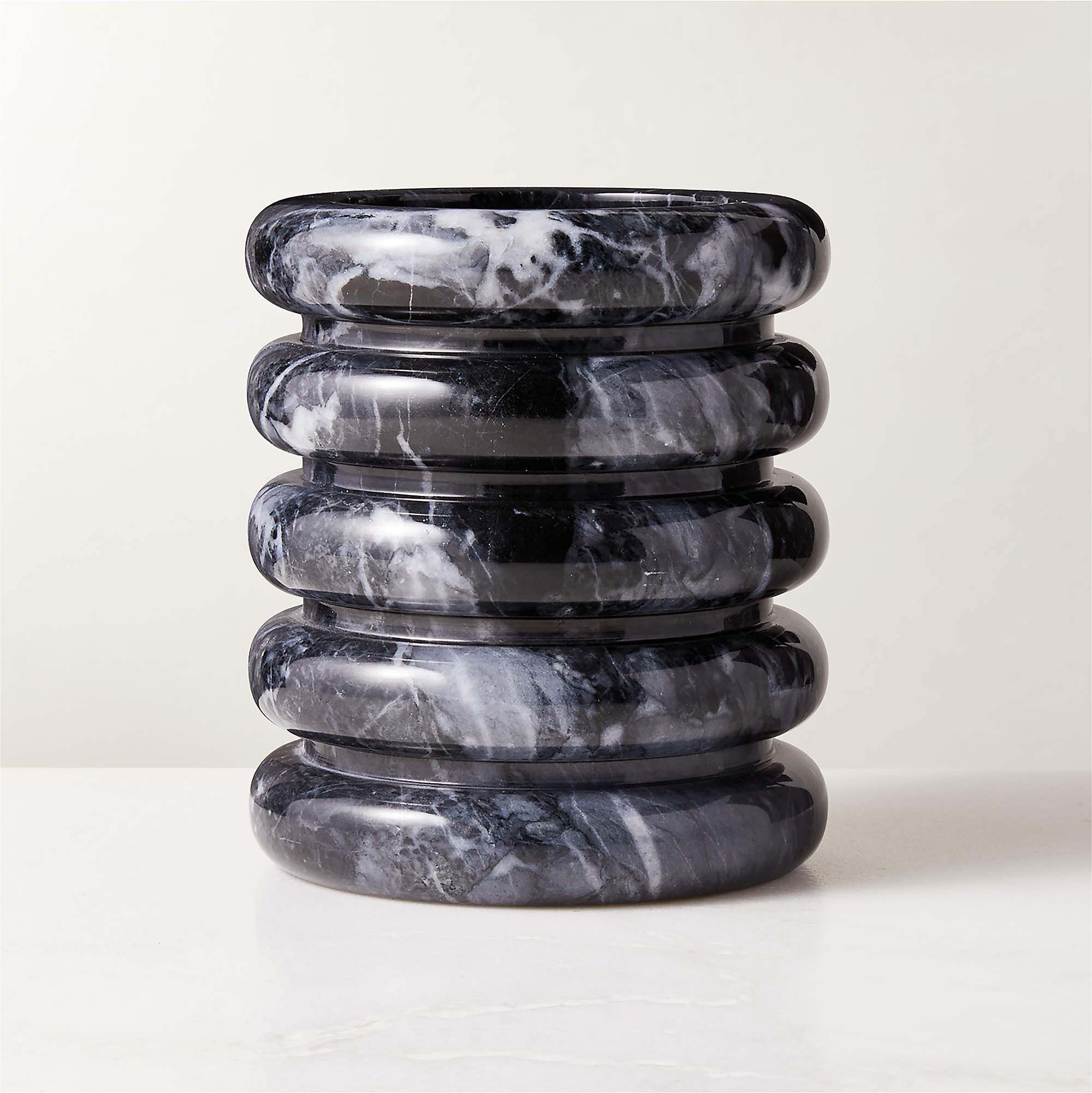 Turk Modern Black Marble Utensil Holder + Reviews CB2