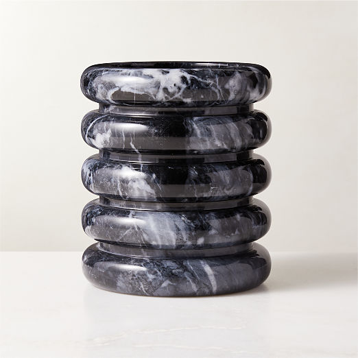 Turk Black Marble Utensil Holder