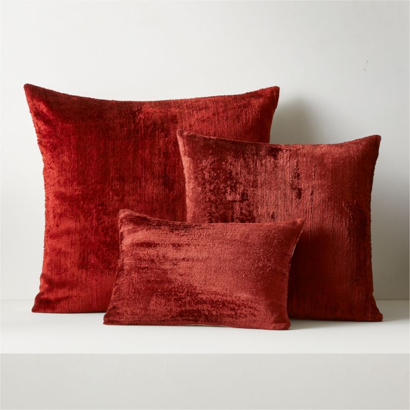 Truette Garnet Red Turkish Silk Throw Pillow Cover 26 Reviews CB2 Canada