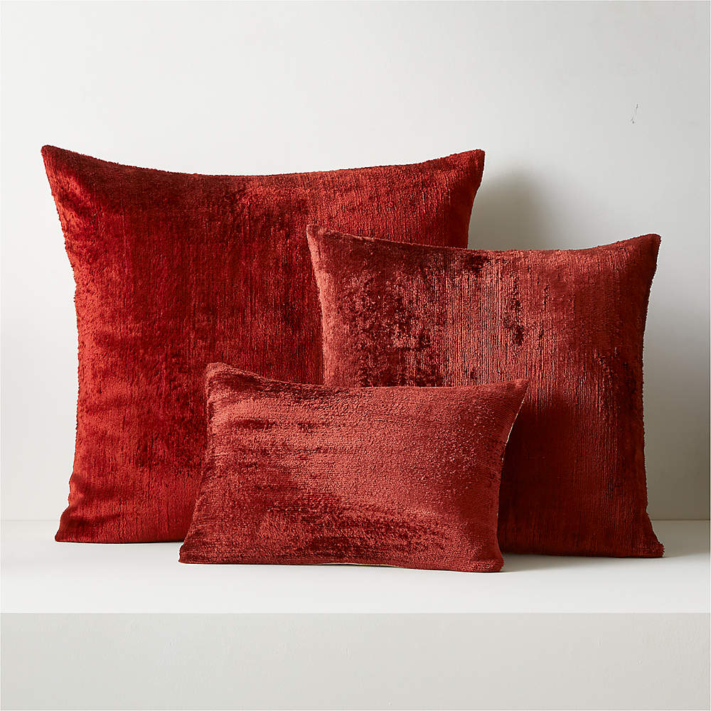 Red patterned best sale throw pillows