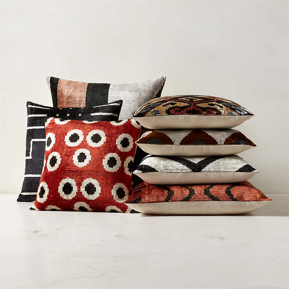 Red discount silk pillows