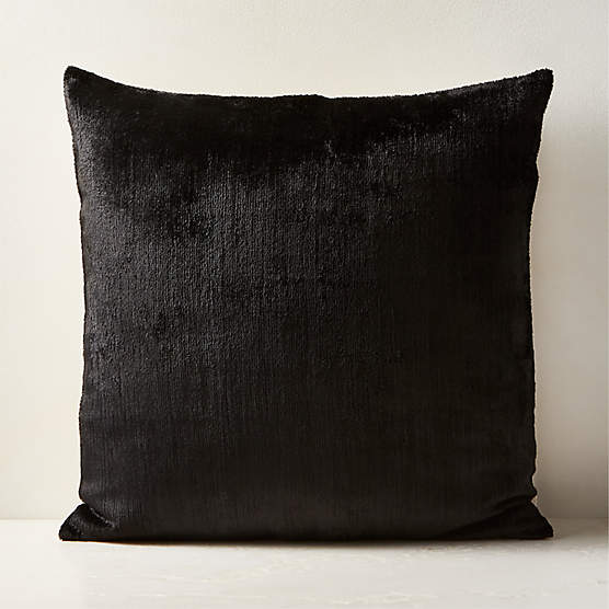 Balance Black and White Silk Modern Throw Pillow with DownAlternative