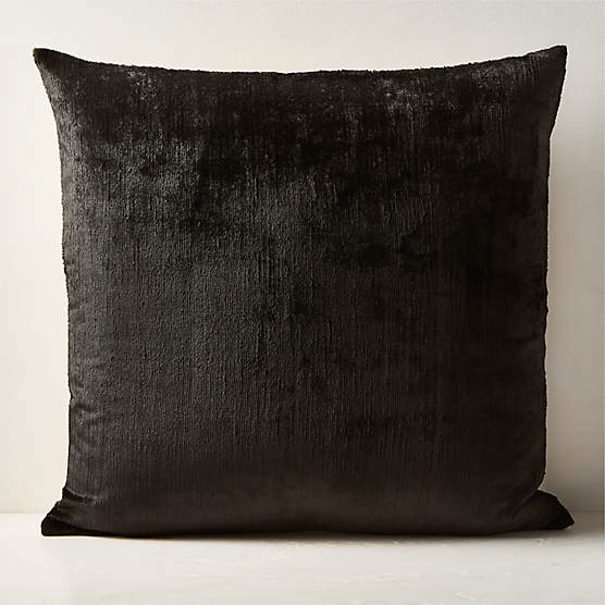 Lines Turkish Black Silk Throw Pillow Cover 20" + Reviews CB2