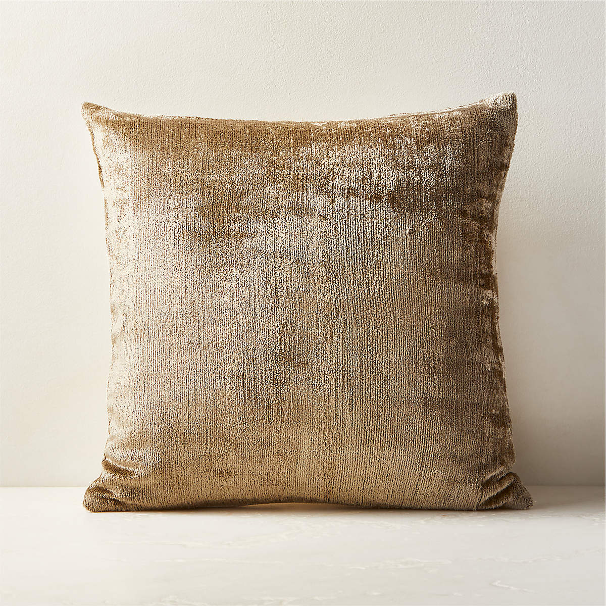 Truette Light Olive Green Turkish Silk Throw Pillow with Down