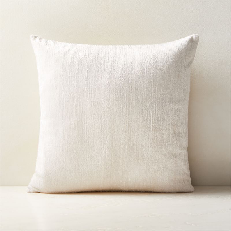 Truette White Turkish Silk Throw Pillow 18" - image 0 of 4