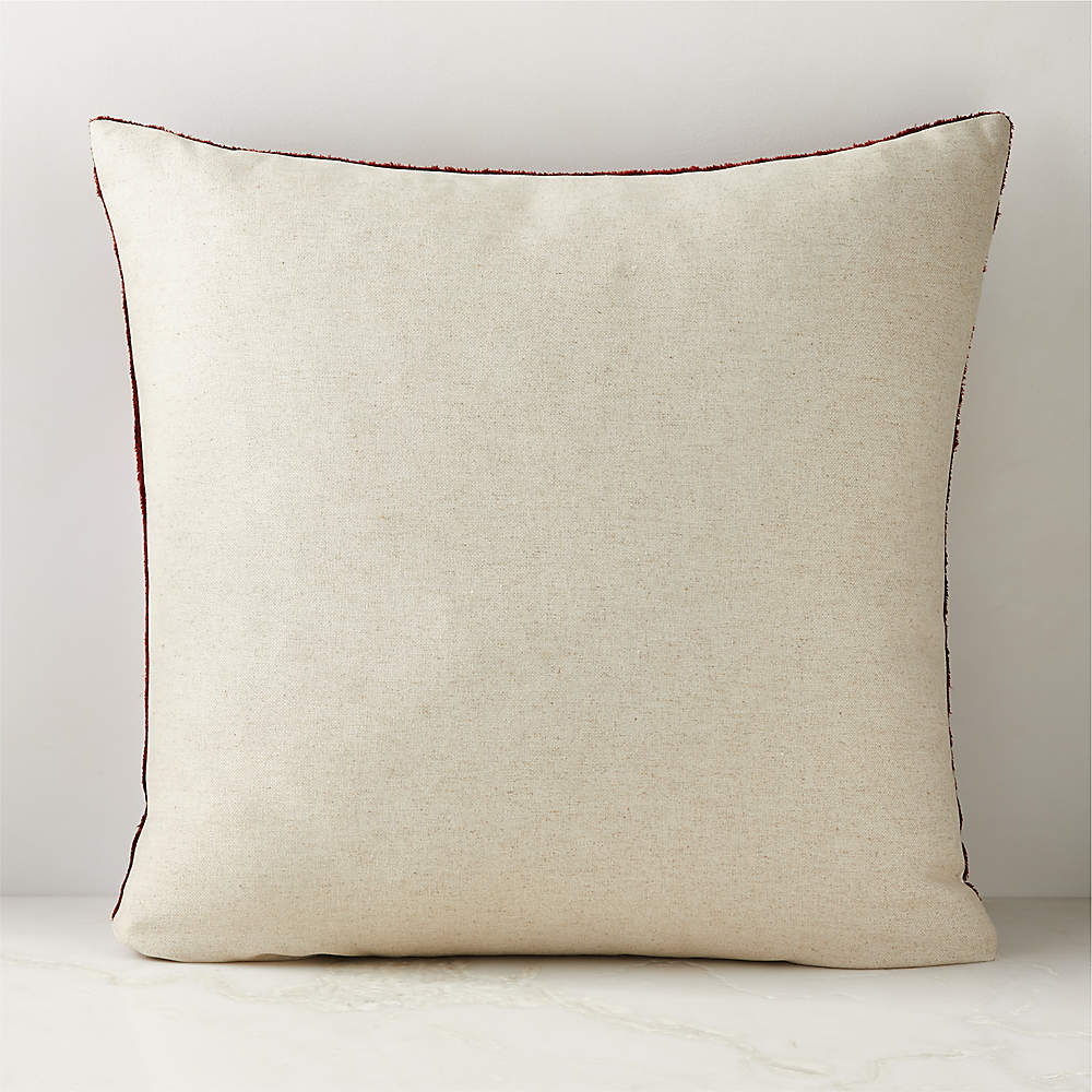 Tuck Neutral Linen Modern Throw Pillow with Down-Alternative