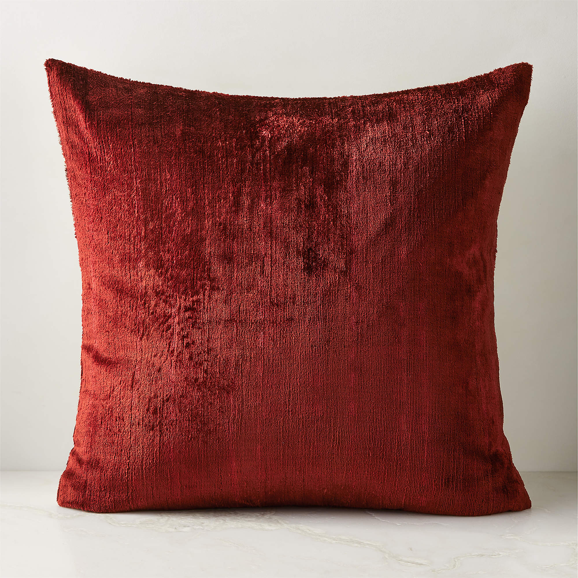 Truette Red Turkish Silk Throw Pillow with DownAlternative