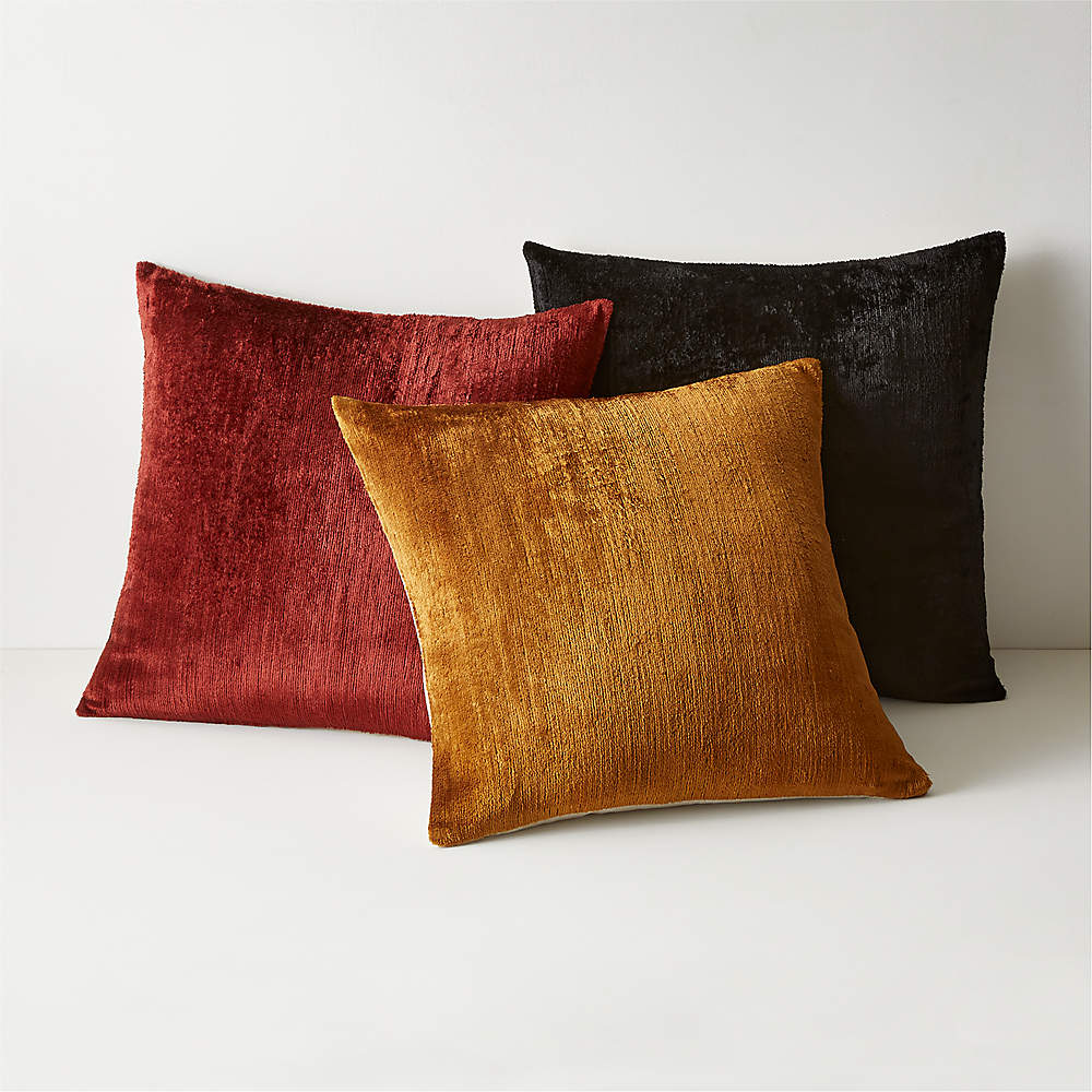 Copper velvet throw top pillow