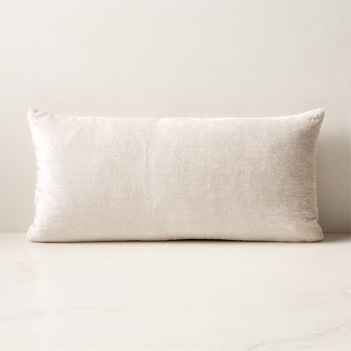 Truette White Turkish Silk Lumbar Pillow Cover 23''x11'' + Reviews