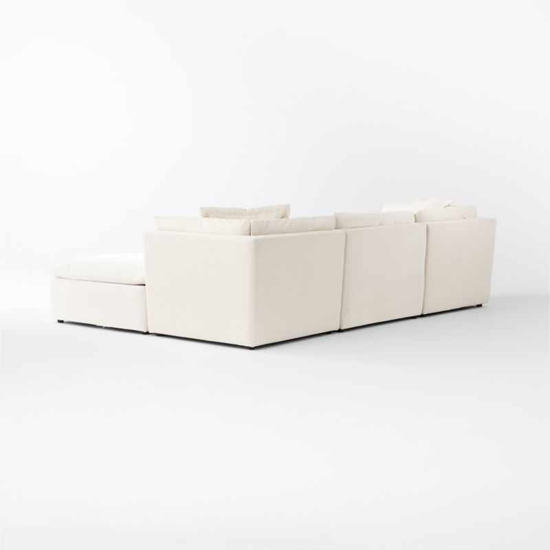 Turn 4-Piece Off-White Performance Velvet Sectional Sofa by Kara Mann - image 7 of 9