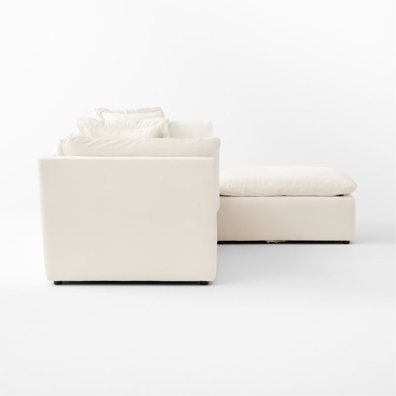 Turn 4-Piece Off-White Performance Velvet Sectional Sofa by Kara Mann - image 6 of 9