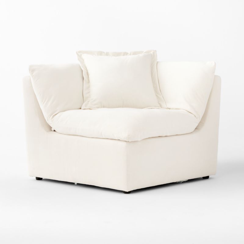 Turn Off-White Performance Velvet Corner Chair by Kara Mann - image 4 of 8