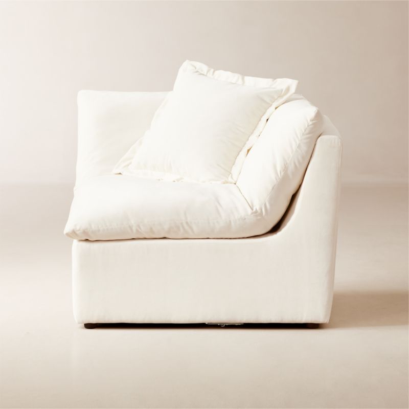 Turn Off-White Performance Velvet Corner Chair by Kara Mann | CB2
