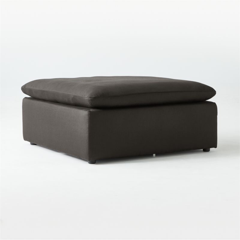 Turn Raven Black Sateen Ottoman by Kara Mann - image 5 of 7