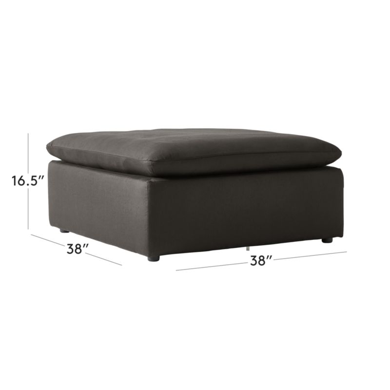 View Turn Raven Black Sateen Ottoman by Kara Mann - image 3 of 7