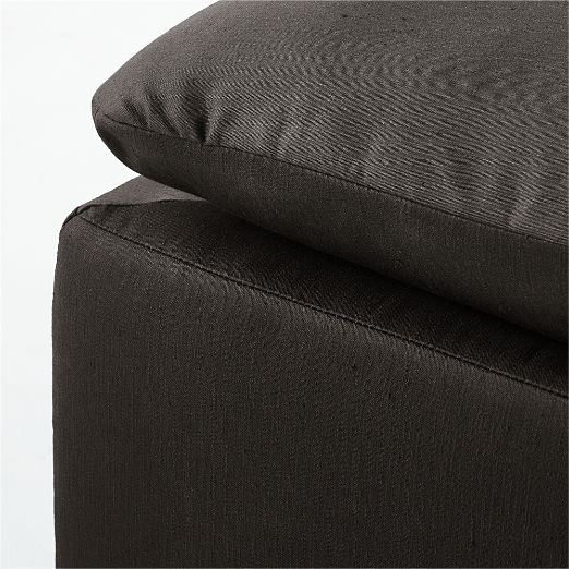 Turn Raven Black Sateen Ottoman by Kara Mann