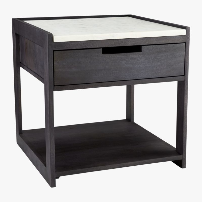 Tux Dark Wood Nightstand with Marble Top - image 3 of 8