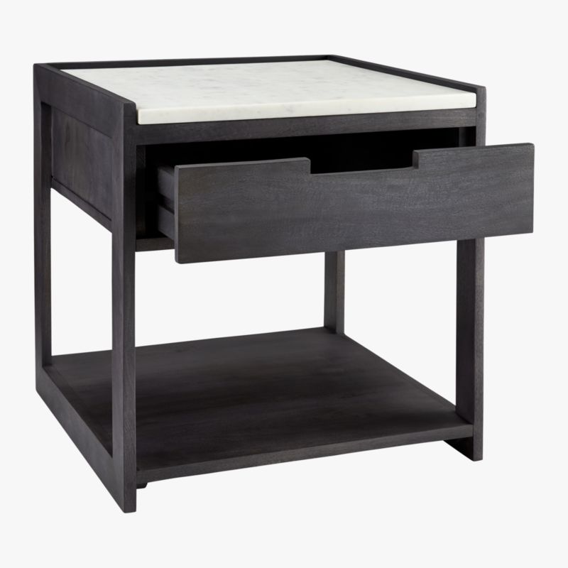 Tux Dark Wood Nightstand with Marble Top - image 4 of 8