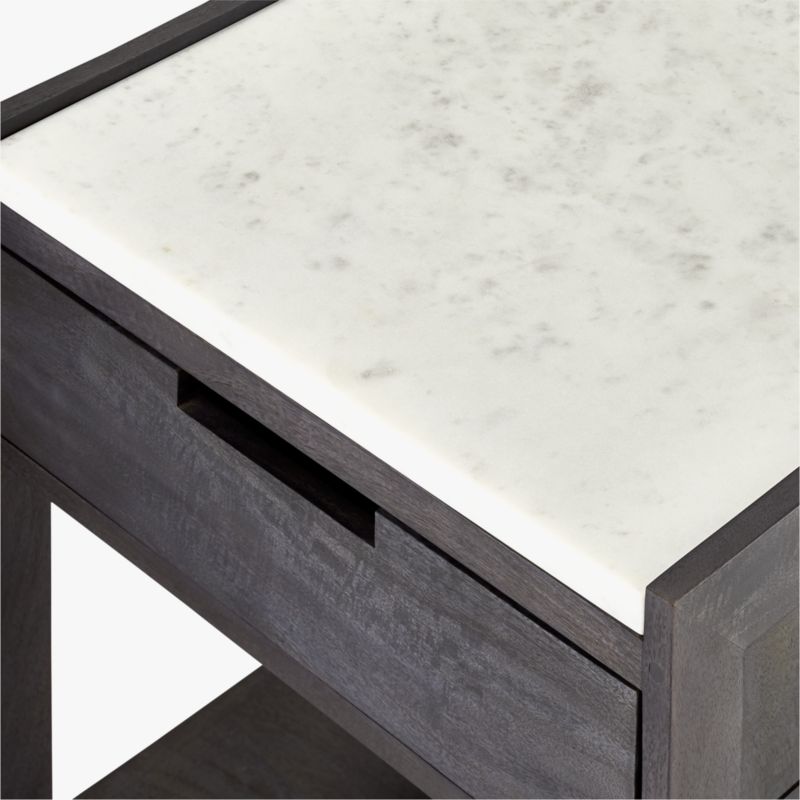 Tux Dark Wood Nightstand with Marble Top - image 7 of 8