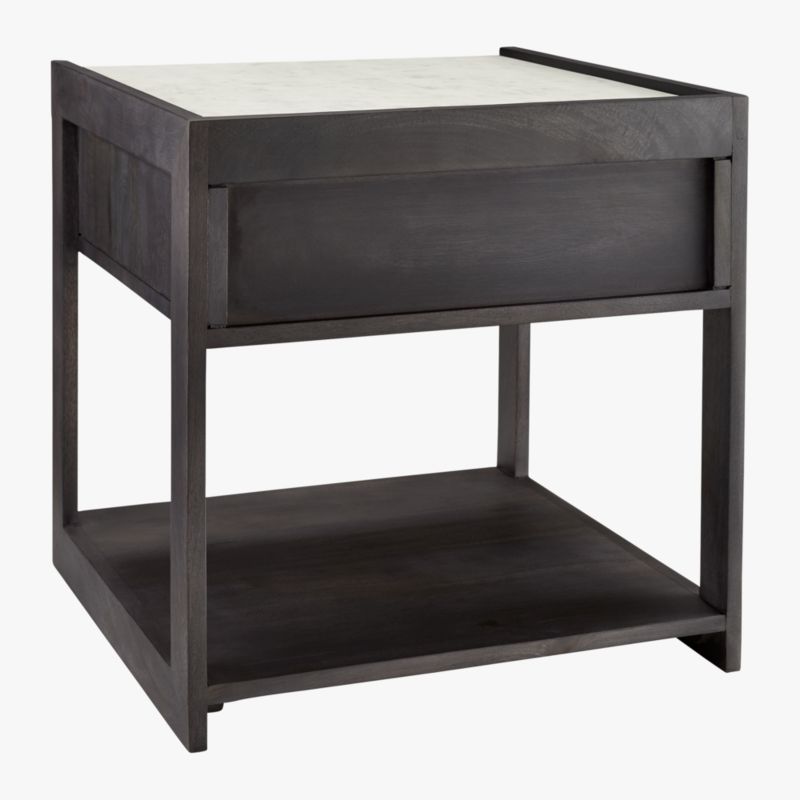 Tux Dark Wood Nightstand with Marble Top - image 6 of 8