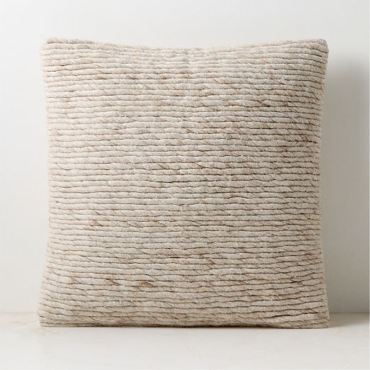 Twist Natural Wool Throw Pillow 20"x20" by Kravitz Design