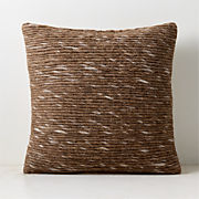 Twist Sepia Brown Wool Throw Pillow with Feather Down Insert 20"x20" by Kravitz Design