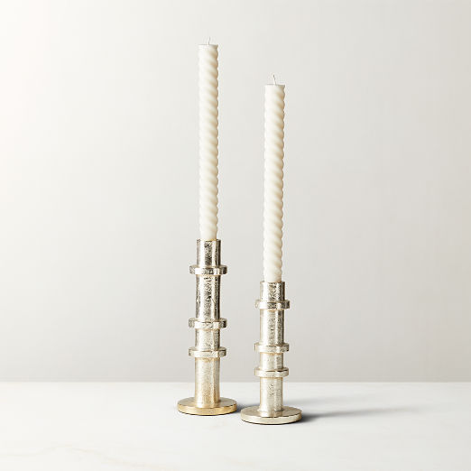 Warm White Twisted Taper Candles Set of 2