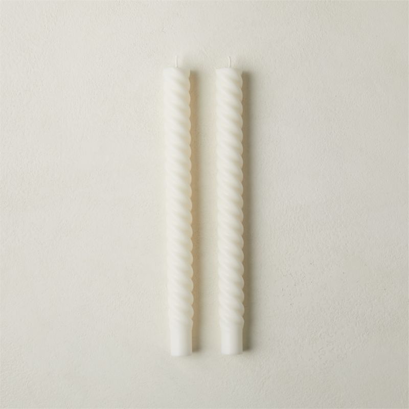 Warm White Twisted Taper Candles Set of 2 - image 0 of 8