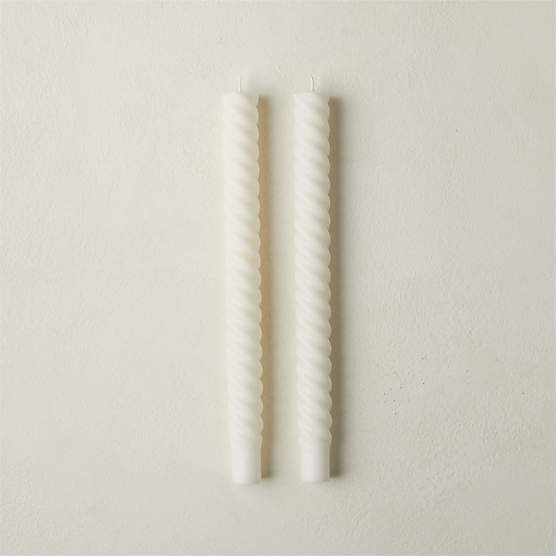 Warm White Twisted Taper Candles Set of 2