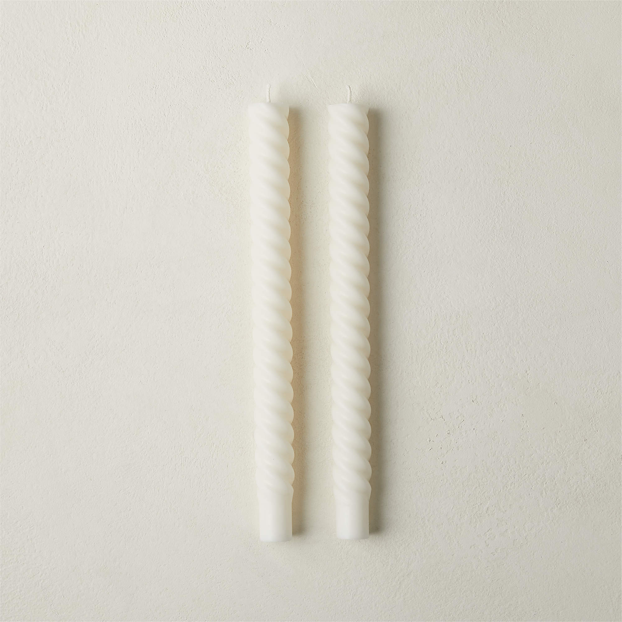 Warm White Twisted Taper Candles Set of 2 + Reviews CB2
