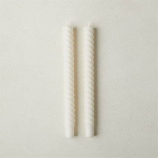 Warm White Twisted Taper Candles Set of 2