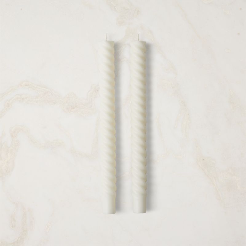 View Warm White Twisted Taper Candles Set of 2 details