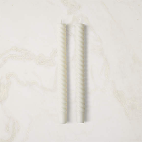 Warm White Twisted Taper Candles Set of 2