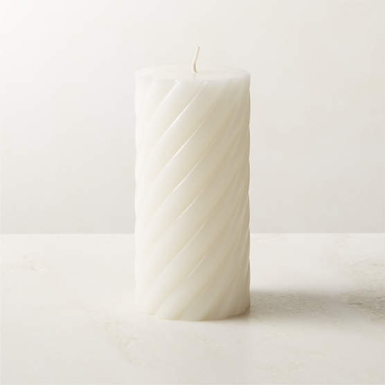 3"x 6" White Modern Pillar Candle + Reviews CB2